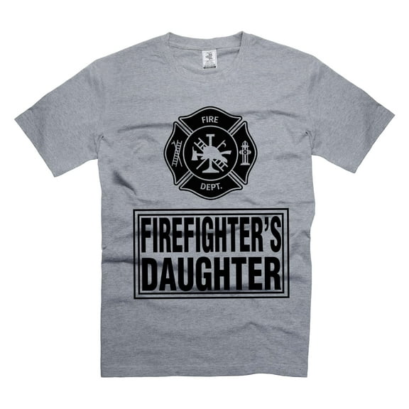 Women's Firefighter Daughter Shirt Firefighter's Daughter Shirt Daughter Gift Shirt For Her Daughter (Small Grey)
