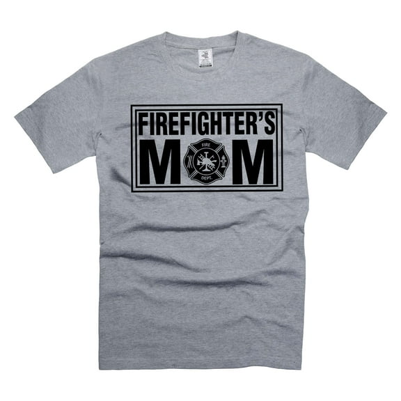 Women's Firefighter Shirts Firefighter's Mom Shirt Mother's Day Firefighter Shirts Mothers day Gifts (Large Grey)
