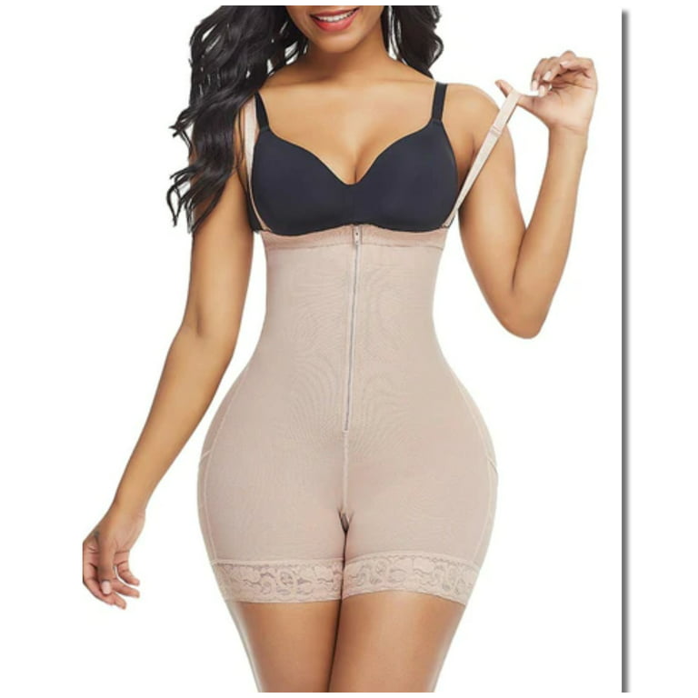 Women's Firm Tummy Compression Bodysuit Detachable Straps Underbust Open  Crotch Full Body Slimming Body Shaper Plus Size Nude 6XL