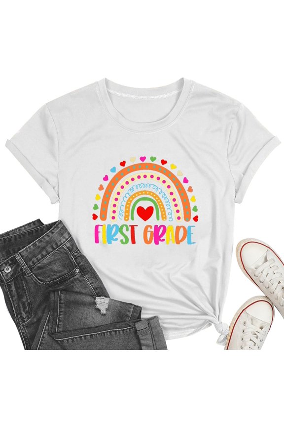 Women's First Grade Teacher T-Shirt | "Get All That You Do Be Done in Love" Graduation Tee
