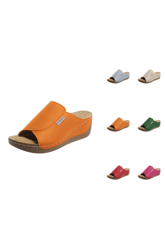 Women's Fish Mouth Shoes Platform Wedge Slippers Ergonomic & Non Sandals For Pain Relief Orthopaedic Open Toe Slippers