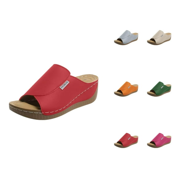 Women's Fish Mouth Shoes Platform Wedge Slippers Ergonomic & Non Sandals For Pain Relief Orthopaedic Open Toe Slippers
