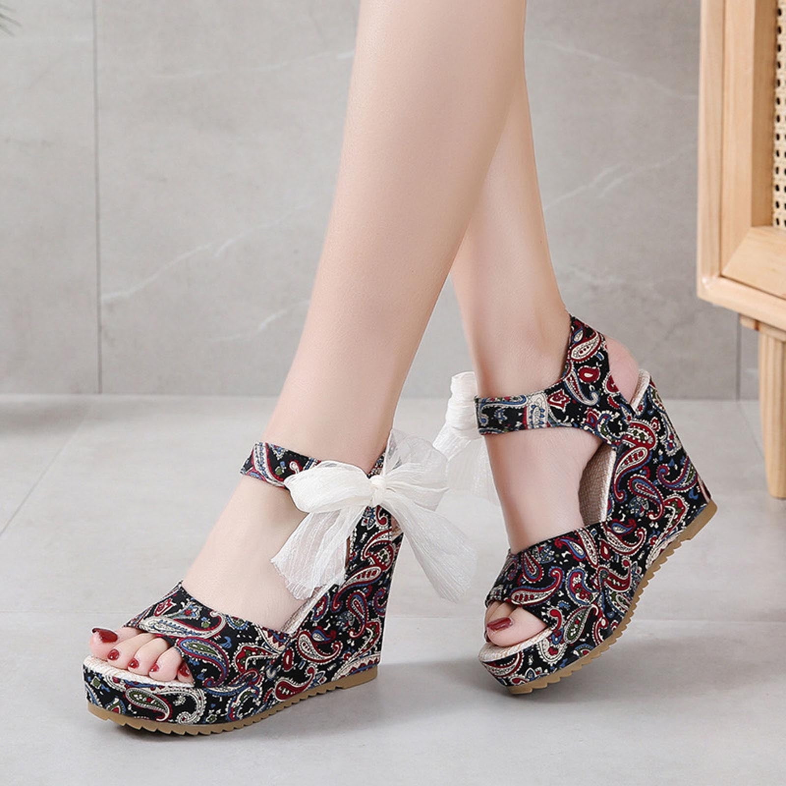Ladies Girls Chunky Wedge High Heel Platform Ankle Strap Sandal - China  Wedge Sandal and Buckle Strap price | Made-in-China.com