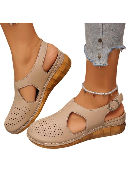 Women's Fisherman Sandals Closed Toe Slingback Sandals Comfortable Walking Shoes Arch Support Casual Summer Beach Sandals Lightweight Slip On Shoes