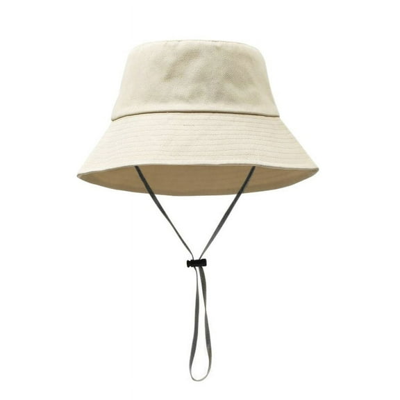 Women's Fisherman's Hat Casual Solid Color Retro  with Detachable Wind Rope Basin Hat Fisherman's Hat