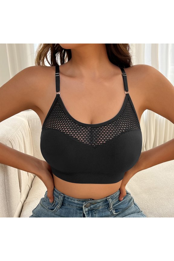 Women's Fishnet Crop Top Hollowed-out Camisole Outdoor Underwear Top Breathable Mesh Vest for Party Club and Layering Style