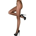 thumbnail image 1 of Women's Fishnet Pantyhose, Coiled Lines/Coffee, Plus Size, 1 Pair, 1 of 1