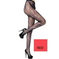 thumbnail image 1 of Women's Fishnet Pantyhose, Peacock Feathers/Red, One Size, 1 Pair, 1 of 1