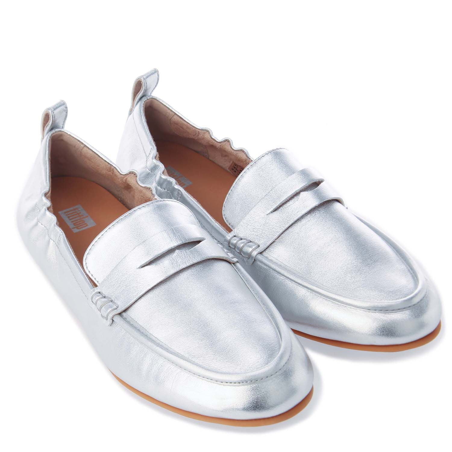 Women's Fit Flop Allegro Metallic Leather Penny Loafers Shoes in - Walmart.com