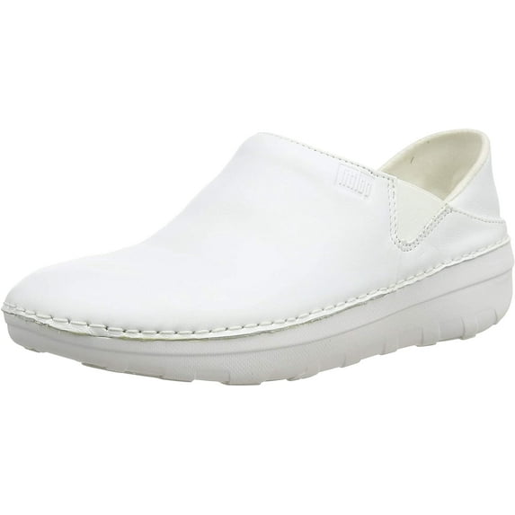 Women's Fit Flop Superloafer Leather Loafers Shoes in White