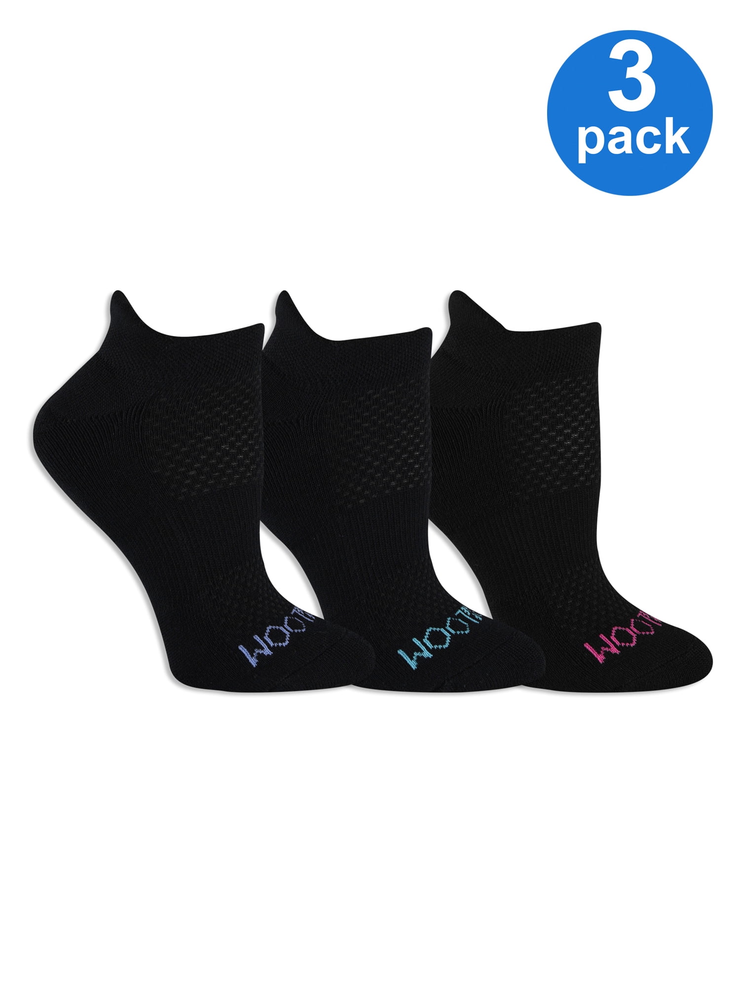 Women's Fit For Me Breathable Cushioned Cotton No Show Tab Socks 3 Pack