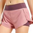 thumbnail image 1 of Women's Fitness Sports Shorts Quick Dry Running shorts Mesh Cloth Lined High waist tennis training shorts Zipper pocket - Pink, 1 of 5