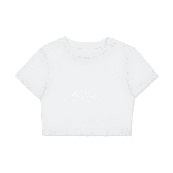 Women's Fitted Ivory Crop Bodycon T-Shirt