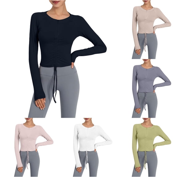 Women's Fitted Long Sleeve Yoga Shirt – Warm Quick Dry Running Fitness Top, Breathable Stretch Training Tee for Fall Winter, Athletic Base Layer for Gym Outdoor