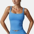 thumbnail image 1 of Women's Fitted Stretch Camisole Tank Top with Square Neckline and Thin Shoulder Straps - Large, Blue, 1 of 6