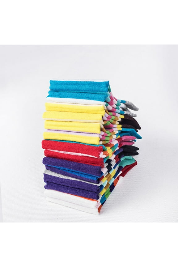 Women's Five Finger Socks Colorful Stripped Cotton 5 Toe Socks for Women (Blue-green)