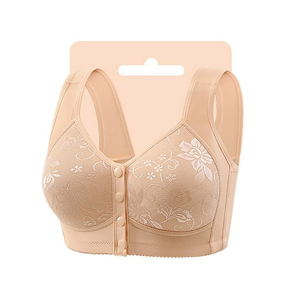 Women's Fixed Cup Front Buckle Underwear For The Elderly Plus Size Bra Without Underwire Thin Tank Top Bra Running Bras for Women Women Bra Set And Underwear plus Size Pack of Push up Bras for Women