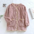 thumbnail image 1 of Women's Flannel Loungewear Fuzzy Fleece Pajama Tops Button down Sleepwear Long Sleeve Warm Winter Coat with Pockets New Women's Sleepwear Pinky M, 1 of 9