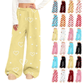 thumbnail image 1 of Women's Flannel Pajama Pants Elastic Waist Wide Leg Fuzzy Lounge Pants with Pockets Valentine's Day Winter Sleepwear Causal Sleep Pj Bottoms Pants, 1 of 8