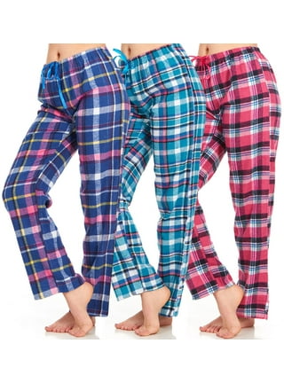 Knosfe Pajama Pants Women Flannel Drawstring High Waist Pj Pants for Teen  Girls Wide Leg Buffalo Plaid Lounge Pants Fuzzy Joggers Long Womens Bottoms