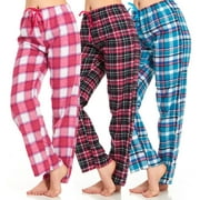 Women s Flannel Pajama Pants - Ladies  Soft Plaid Pajama Pants - Comfortable pajama pants for women- Lounge Pants-Pack Of 3