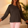 thumbnail image 1 of Women's Flannel Pajama Tops Long Sleeve Fuzzy Fleece Pj Shirts Fall Winter Soft Sleepwear Home Loungewear, 1 of 6