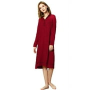 KARLSITEK Women's Flannel Plaid Long Sleeve Nightgown Sleepwear