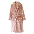 thumbnail image 1 of Women‘s Flannel Robe Soft Plush Kimono Long Sleeve Cozy Bathrobe with Pockets Sleepwear Loungewear, 1 of 7