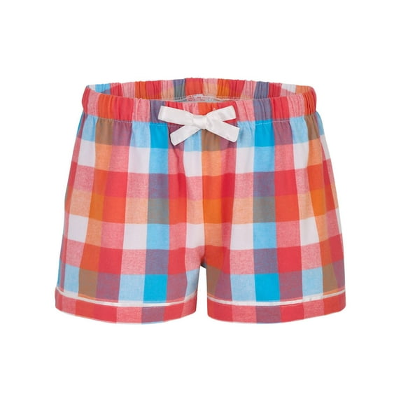 Women`s Flannel Shorts, 2XL, Paradise_Buffalo_Check