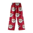 thumbnail image 1 of Women's Flannel Sleep Pants Cartoon Print Loungewear Soft Comfortable Winter Pajama Bottoms for Cozy Nights, 1 of 2
