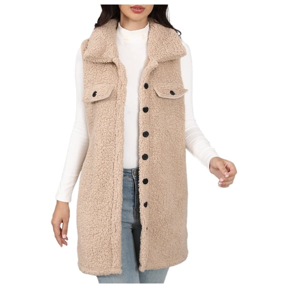 Women's Flannel Sleeveless Cardigan Vest Loose Fit Lapel Knit Outerwear Casual Comfortable Lightweight Stylish Layering Piece