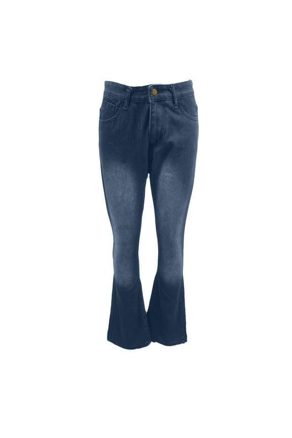 Women's Flare Bell Bottom Jeans High Waisted Wide Leg Bootcut Jeans Stretchy Denim Pants Light Blue XL