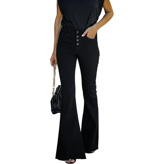 Women's Flare Bell Bottom Jeans High Waisted Wide Leg Bootcut Jeans Stretchy Denim Pants