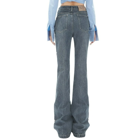 Women's Flare Jeans Star Rhinestone Bottom Pants Vintage Streetwear Fashion Elastic Pants Women Casual Travel Pants for Women Teen Pants Pant for Women Casual Womens Pants Casual Work Poly Womens