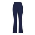 thumbnail image 1 of Women's Flare Leggings, Stretchy Tummy Control Yoga Pants, High Waist Casual Workout Bell Bottom Legging with Pockets, 1 of 4