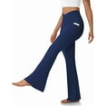 thumbnail image 1 of Women's Flare Leggings with Pockets-Crossover High Waisted Bootcut Yoga Pants-Tummy Control Bell Bottom Leggings, 1 of 12