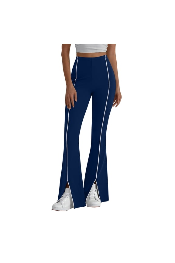 Women's Flare Leggings with Pockets High Waisted Tummy Control Bootcut Yoga Pants Split Hem Bell Bottom Leggings