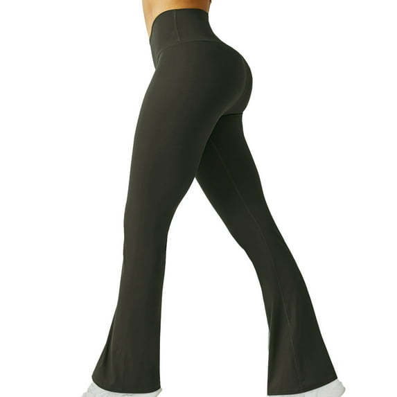 Women's Flare Yoga Pants - Crossover Flare Leggings High Waisted Tummy Control Workout Casual Bootcut Pants,Non-See-Through Bootcut Workout Stretch Leggings,Leggings For Women Tummy Control