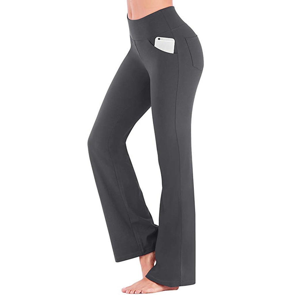 Women's Flare Yoga Pants Crossover Flare Leggings High Waisted Tummy