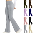 thumbnail image 1 of Women's Flare Yoga Pants High Waisted Flared Leggings Workout Leggings Solid Color Yoga Pants for Women Wide Leg Pants Woman Stretchy Work Pants for Yoga Workout Elastic Fitness Sports Pants, 1 of 7