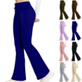 thumbnail image 1 of Women's Flare Yoga Pants High Waisted Flared Leggings Workout Leggings Solid Color Yoga Pants for Women Wide Leg Pants Woman Stretchy Work Pants for Yoga Workout Elastic Fitness Sports Pants, 1 of 7