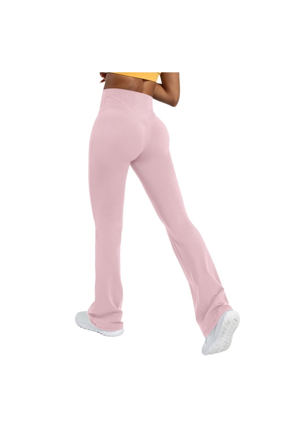 Women's Flare Yoga Pants High Waisted Leggings Workout Casual Bootcut Pants 80% Polyester 20% Spandex Stretchy Fabric