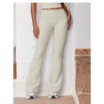 thumbnail image 1 of Women's Flared High Waist Yoga Pants for Activewear and Everyday Comfort- Large, Ivory, 1 of 6