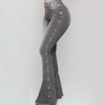 thumbnail image 1 of Women's Flared Jeans, High-Waist Stretch French-Style Jeans, Loose-Leg Buttoned Denim Pants, Flared Denim Jeans (S-5XL) grey 4XL, 1 of 7