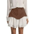thumbnail image 1 of Women's Flared Layered Ruffle Hem High Waist Skirt Casual Party Mini Skirt With Asymmetric Design For Daily Wear And Night Out, 1 of 4