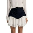 thumbnail image 1 of Women's Flared Layered Ruffle Hem High Waist Skirt Casual Party Mini Skirt With Asymmetric Design For Daily Wear And Night Out, 1 of 4