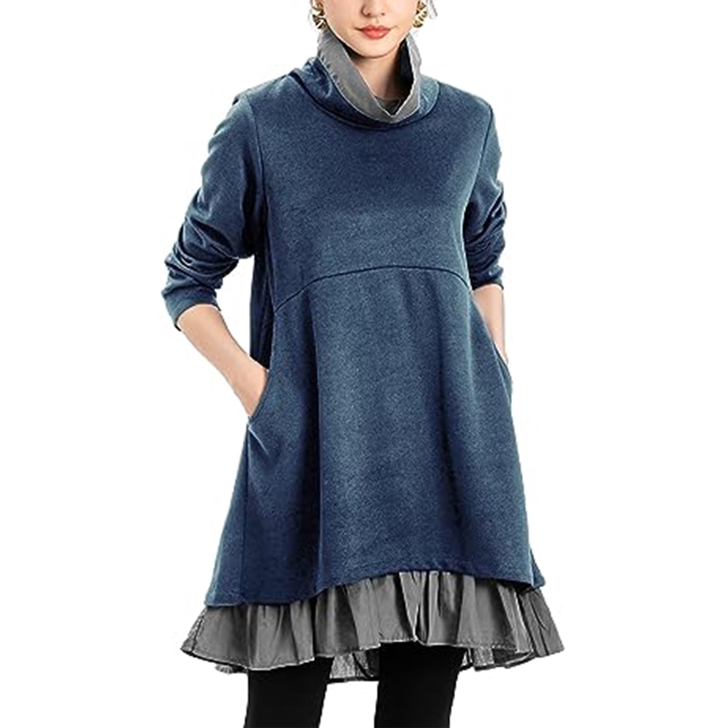 ruffle hem tunic top