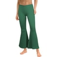 thumbnail image 1 of Women's Flared Leg Pants - High Waist Wide Leg Trousers, Dance & Casual Wear (XS-XXXXL, 14 Colors) | Yubnlvae | Ladies Solid Color High Waist Slim Fit Casual Flared Pants (Green | M), 1 of 8