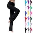 thumbnail image 1 of Women's Flared Leggings for Yoga and Dance with Pockets Comfortable Straight Leg Sportswear for Outdoor Activities, 1 of 7