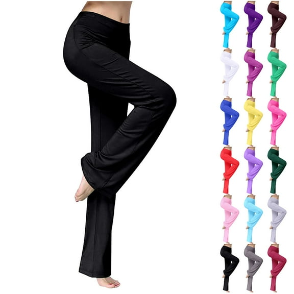 Women's Flared Leggings for Yoga and Dance with Pockets Comfortable Straight Leg Sportswear for Outdoor Activities